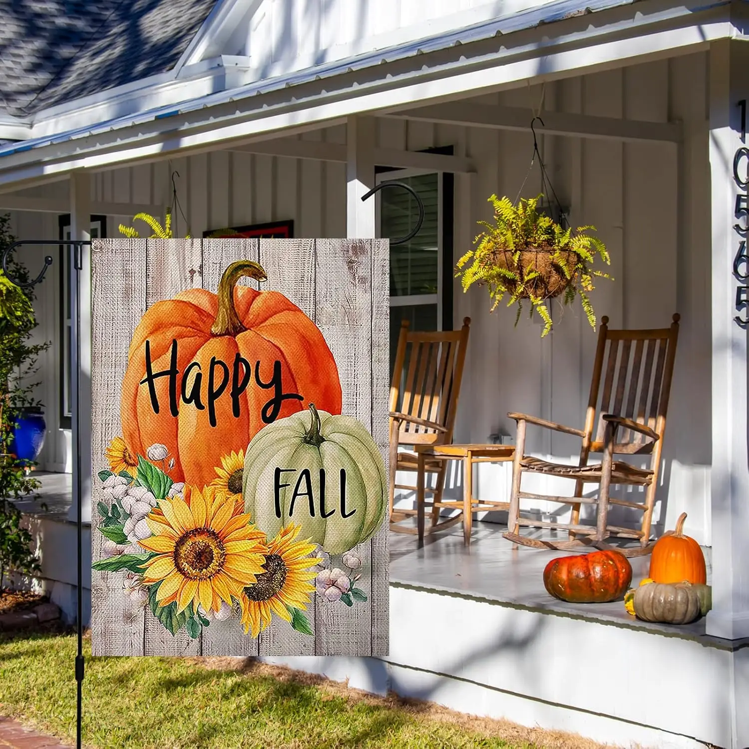 Happy Fall Garden Flag Pumpkin Fall Garden Flags 12 x 18 inch Double Sided Vertical Sunflowers Yard Flags for Seasonal Yard Than