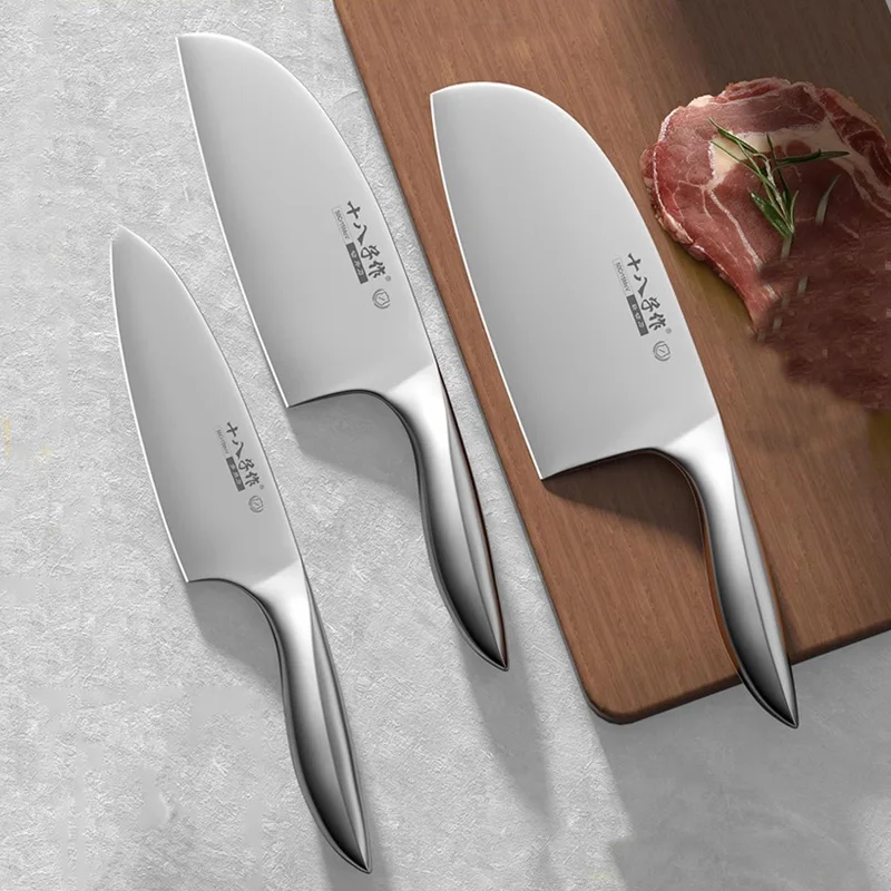 Shibazi Professional Sharp Chopping Knife Stainless Steel Vegetable and Meat Kitchen Knife Household Slicing Knife Cutting Tool