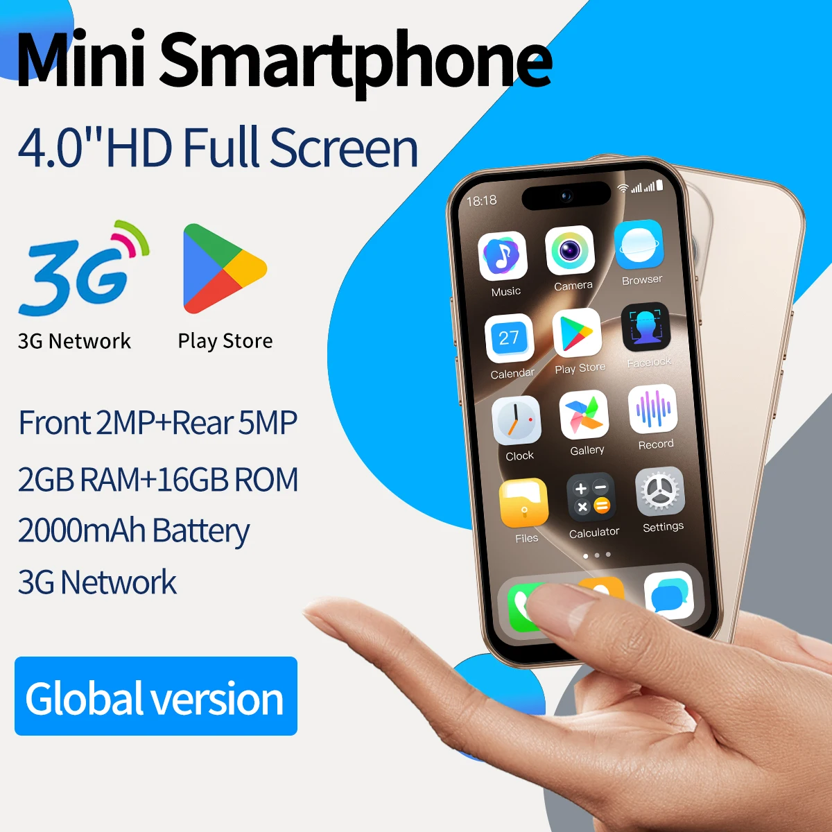 ONEMYTH soyes M16 Pro Mini smartphone | 4.0-inch display | 2000mAh battery | 3G dual SIM card | Face unlock | 2GB RAM+16GB ROM