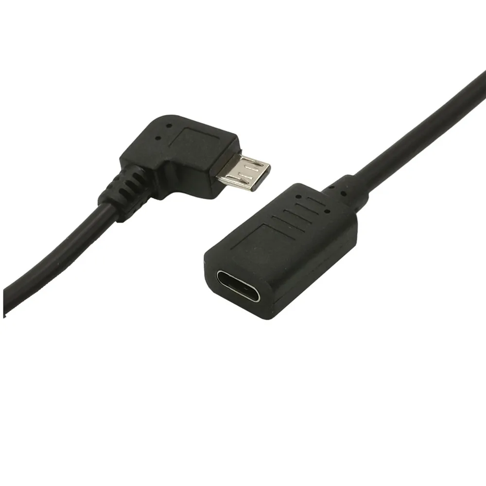 Micro-męska ładowarka USB typu C do Micro-B Adapter do kabla danych 90 stopni prostopadły 0.25m