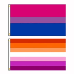 90x150 CM Orange Pink Lesbian Flag LGBT bi pride bisexual Flag of bisexuality For Decoration