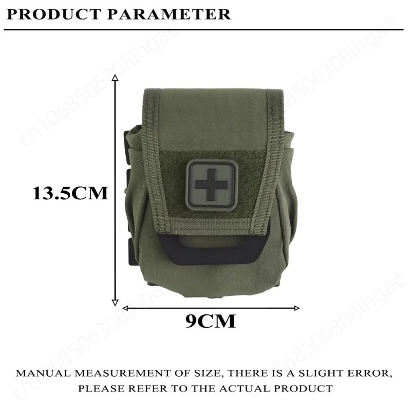 Small Split-Design Medical Pouch MOLLE for Belt &Plate Carrier Quick-Access First-Aid Kit Lightweight for Hunting Outdoor Rescue