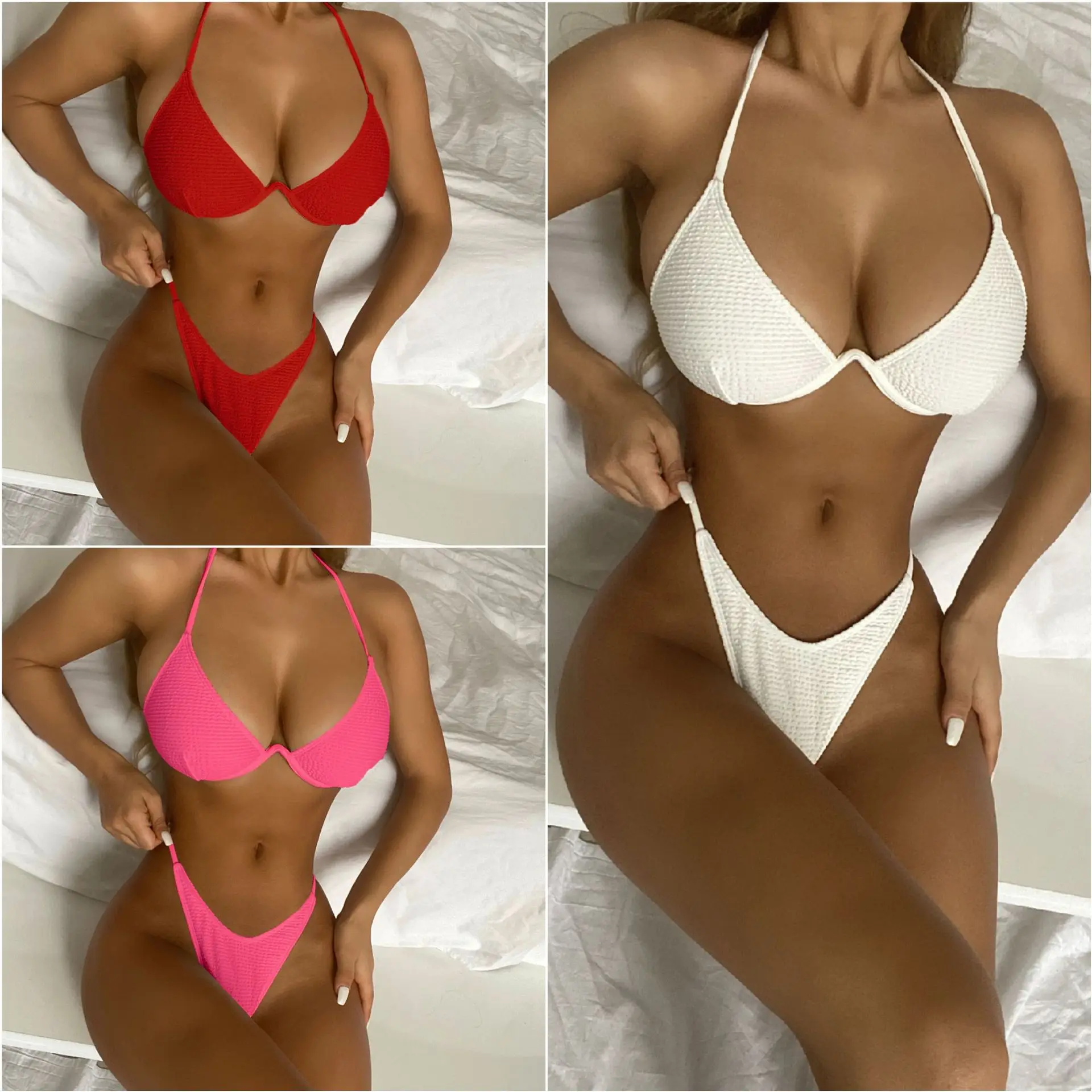 Swimming Suit for Women High Waist Sexy Bikini Ladies Split Swimsuit 2022 New Fashion Swimwear Women Classic Bikinis Set