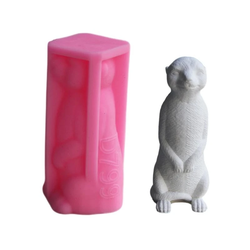 

72XE Flexible Silicone Mold for Making Meerkats Decoration Aromatherapys Mould