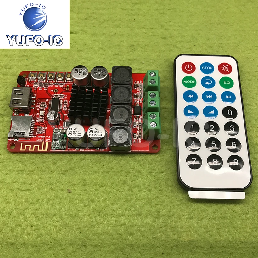 Free Ship 2pcs TPA3116 2X50W Bluetooth-compatible Is Exposed To The TF Card Decoding With Remote Control Power Amplifier Board