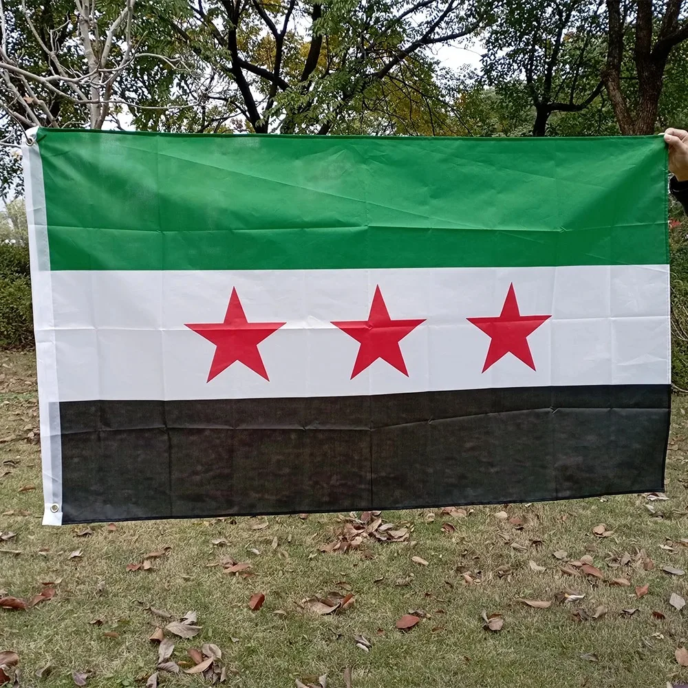 aerlxemrbrae 90*150cm Syria flag The Syrian Arab Republic Syrian three star flag Banner Hanging Home Decoration