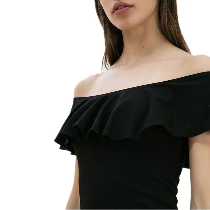 vestidos de mujer casual verano 2024 Summer Sexy Women Slash Neck Short Sleeve Off Shoulder Casual Solid cotton Tees Blusas Tops