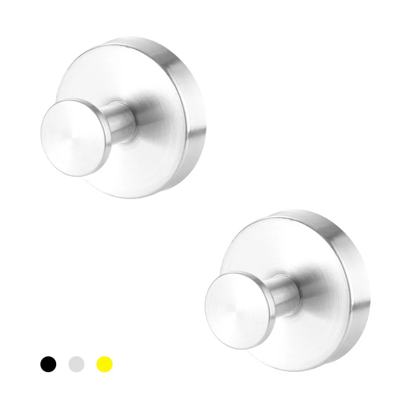 Stainless steel silicone suction hook for bathroom storage, wall-mounted, reusable towel hook