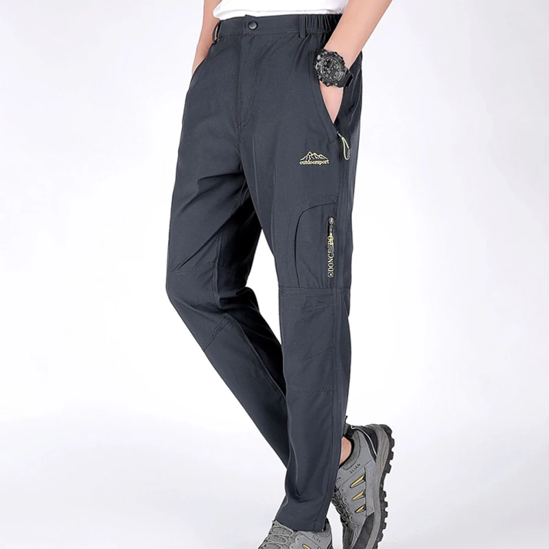 

Spring Quick Drying Pants for Men Breathable Lightweight Hiking Pants Men Outdoor Sport Multi-Pockets Fishing Trousers for Men