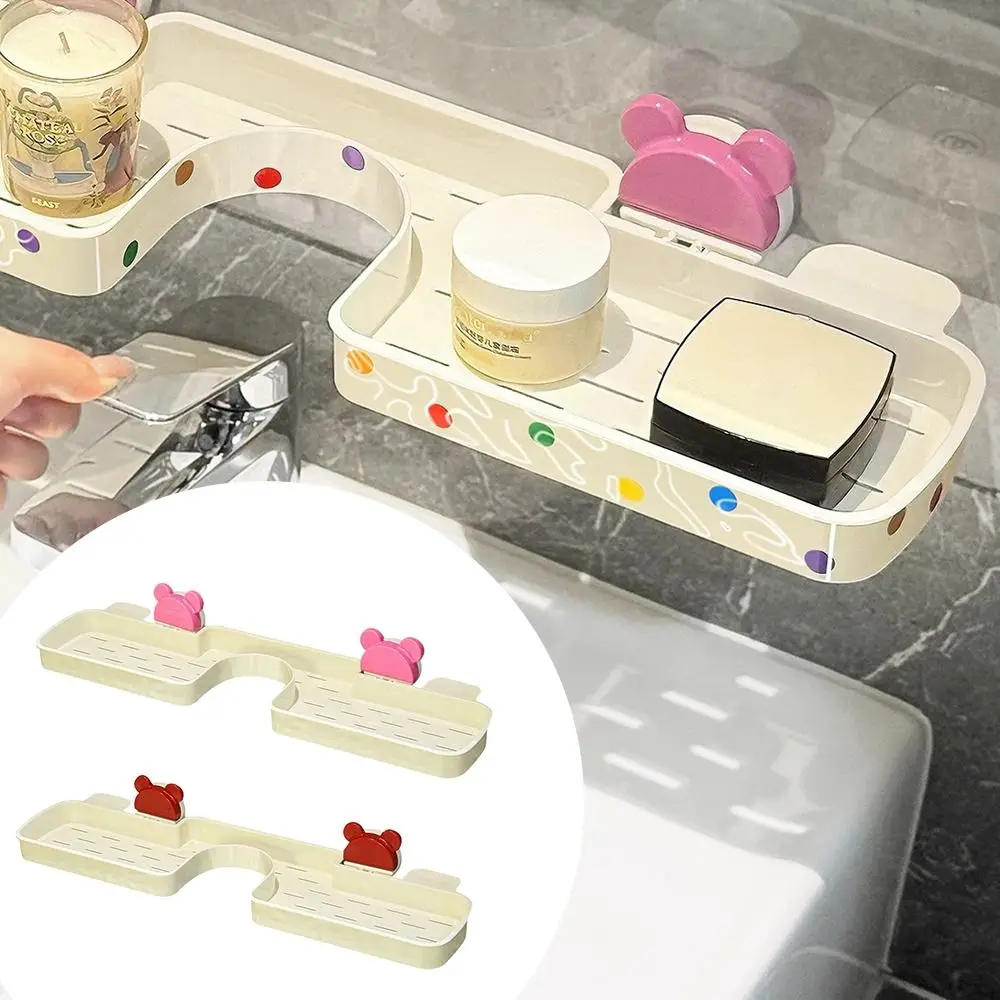 

New Dopamine Faucet Rack Suction Cup Wall-mounted Bathroom Storage Rack Punch-free Faucet Drain Storage Box