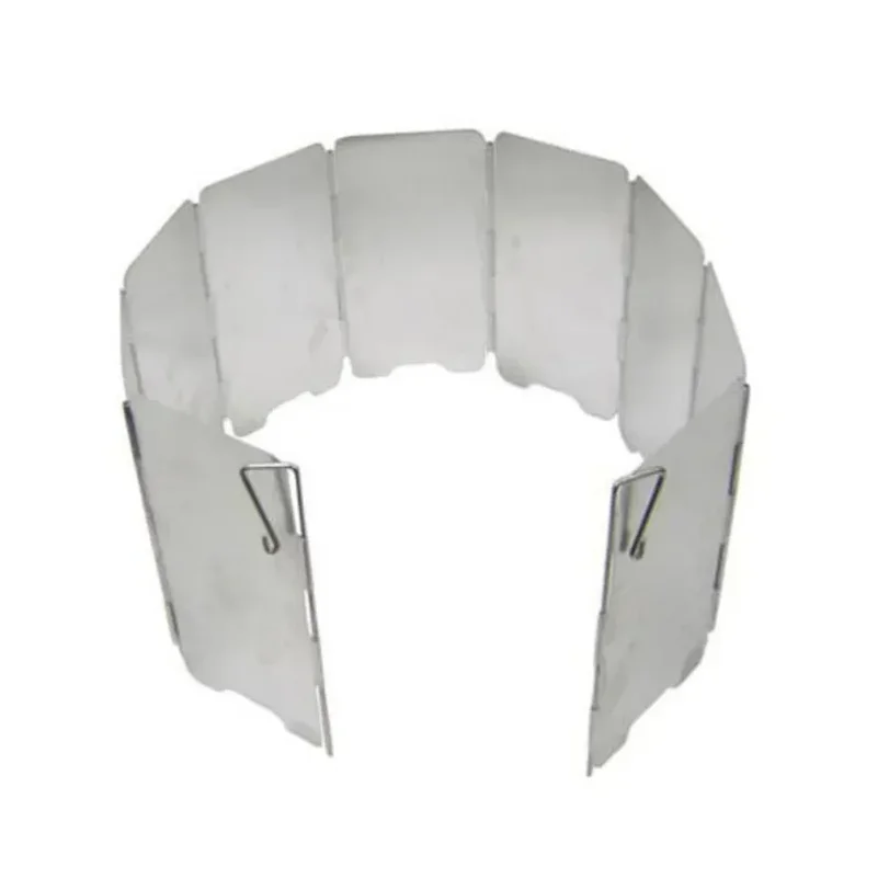9 Plates Foldable Gas Stove Windshield Outdoor Camping Cooking Burner Windproof Screen Aluminium Alloy Outdoor Stove Wind Shield