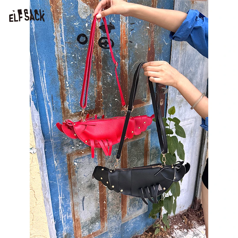 

ELFSACK 2025 Autumn New Arrival Cute Lobster Shape Shoulder Bag Novelty Animal Crossbody Purse For Woman