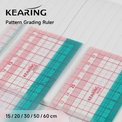 Kearing Pattern Making Ruler 20-60cm Graphic Ruler Cutting Rulers Transparent  Straight Ruler with Double Line Sewing Tools