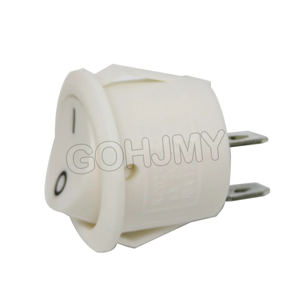 5PCS KCD1-105 Push Butt Switch 20MM SPST 2Pin 3pin 3A 250V KDC1 Snap-in Off Round Rocker Switch Preto Vermelho Branco