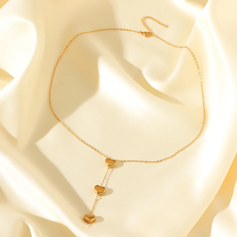 EILIECK 316L Edelstahl Silberfarbenes Glänzendes Herz-Liebes-Halsketten- und Ohrring-Set für Frauen Neues Trendiges Wasserdichtes Schmuckset – Detail 9