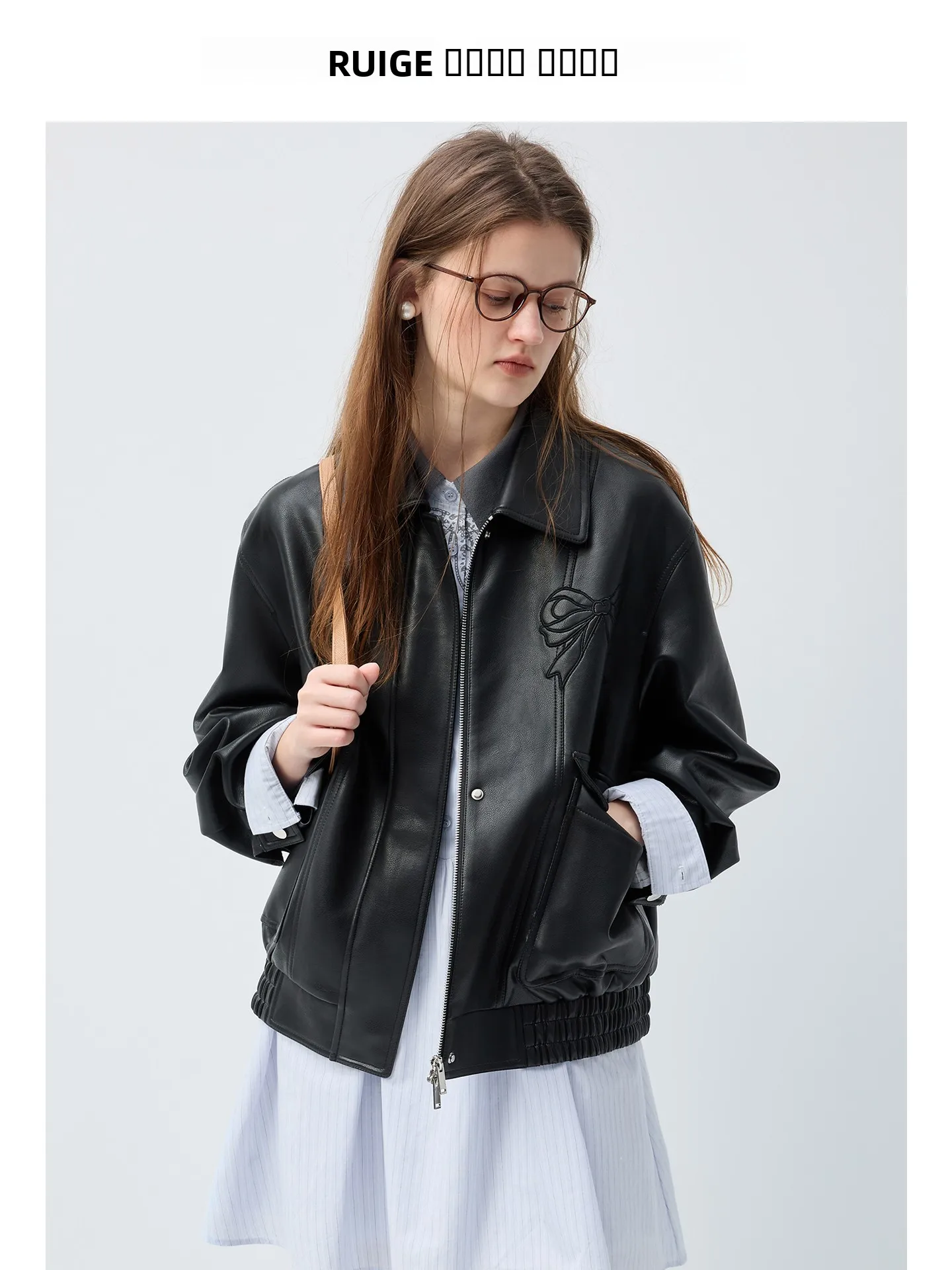 

Стильная женская куртка оверсайз с отложным воротником, свободного кроя, для повседневной носки и работы, с длинными рукавами и молнией