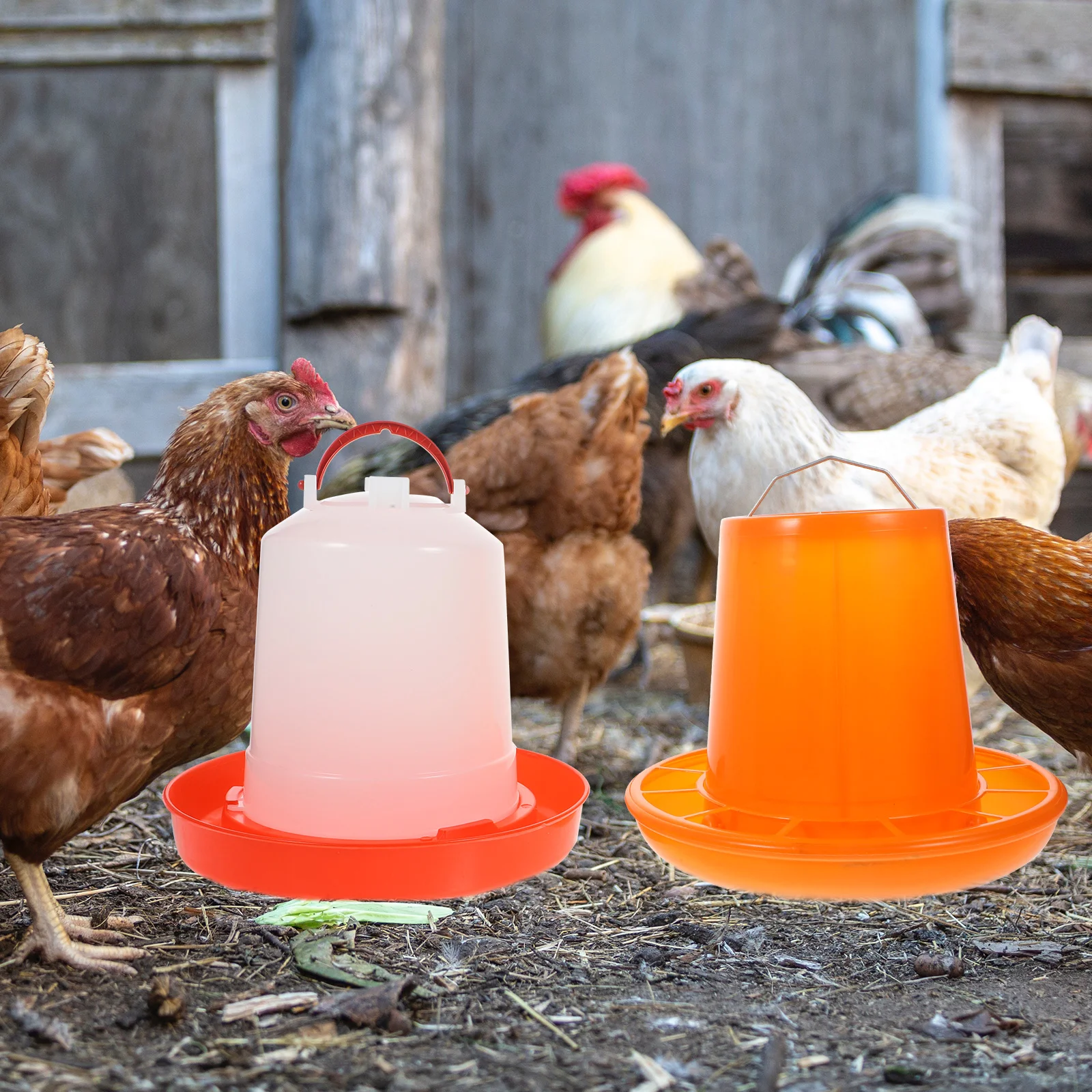 Water Jug Feeding Feeder Farm Poultry Bucket Container Chick Waterer Kit Chicken Jar