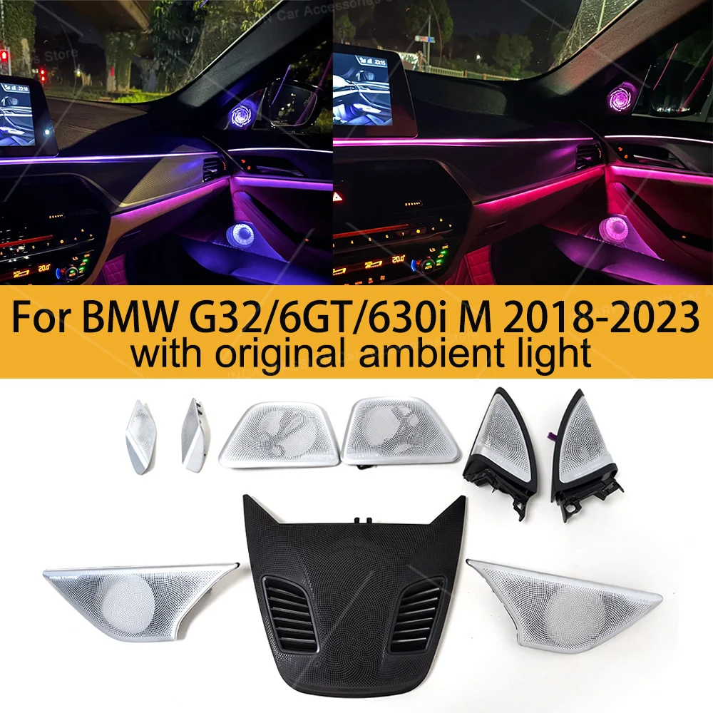 LED Speaker Cover For BMW G32 New 6 GT 630i Ambient Light Speaker Upgrade Illuminate Midrange Tweeter Grille