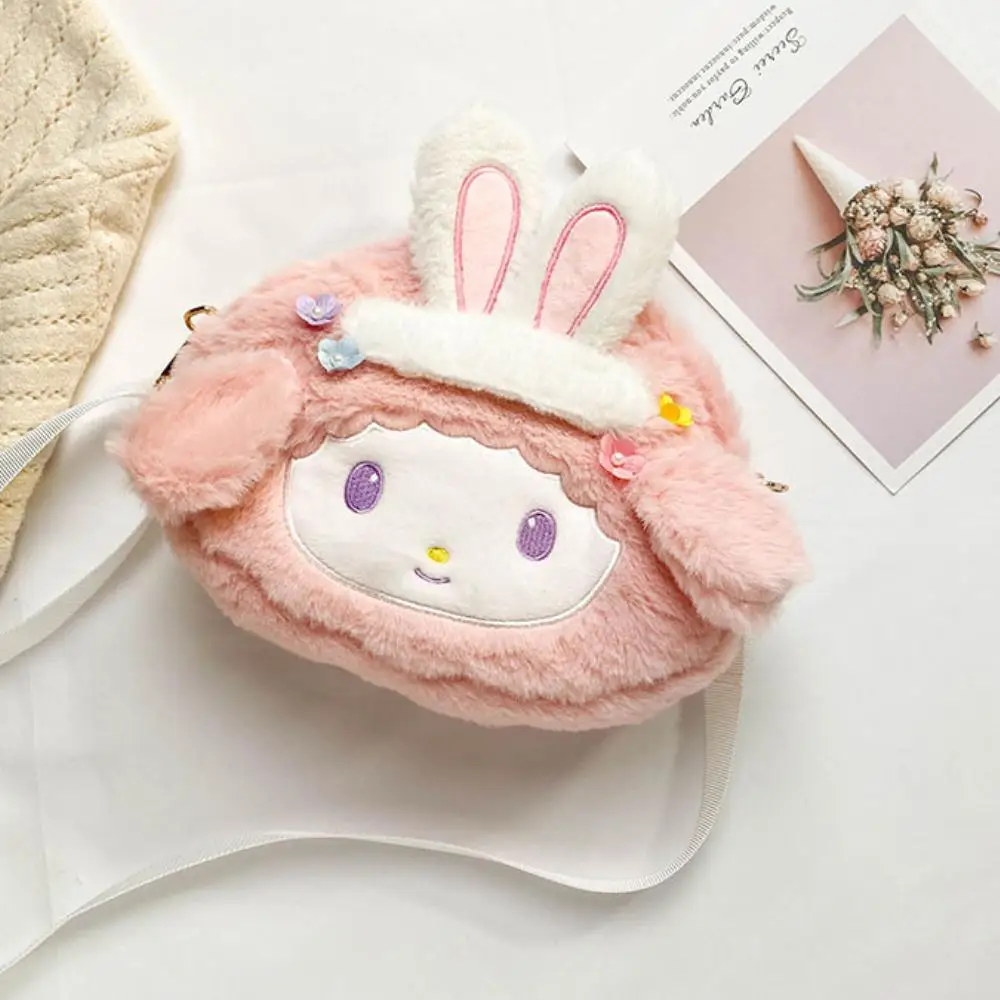 Sanrio kleine schapenpiano PP katoen Pluche crossbody tas Leuke handtas Cartoon Anime periferie Opbergtas voor kinderen Vakantiecadeaus