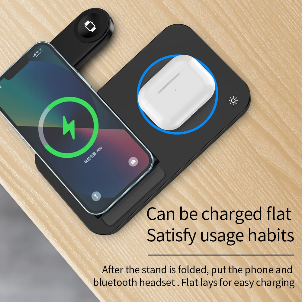 ไร้สาย Charger นาฬิกา Apple Fast แท่นชาร์จ Qi Induction สำหรับ iPhone 13 12 11 Airpods Pro Samsung s21