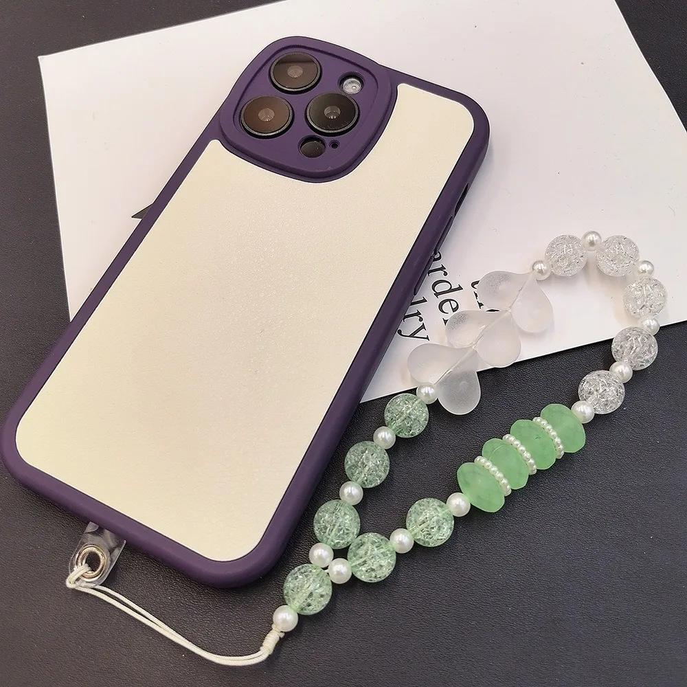 new frosted heart beaded phone chain bracelet high end versatile camera lanyard keychain bag strap for women fashion gift