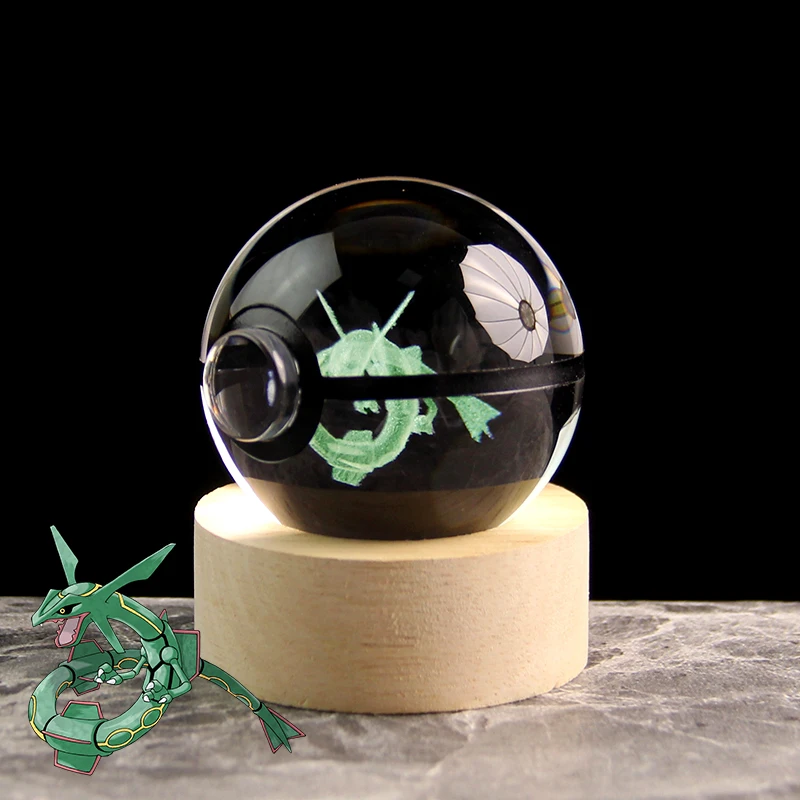 

Rayquaza Pokemon Crystal Ball, 3D Laser Engraving Glass Ball, Pokemon Go Model Game, Collectible Toys Gift, Dorpshipping, 5cm