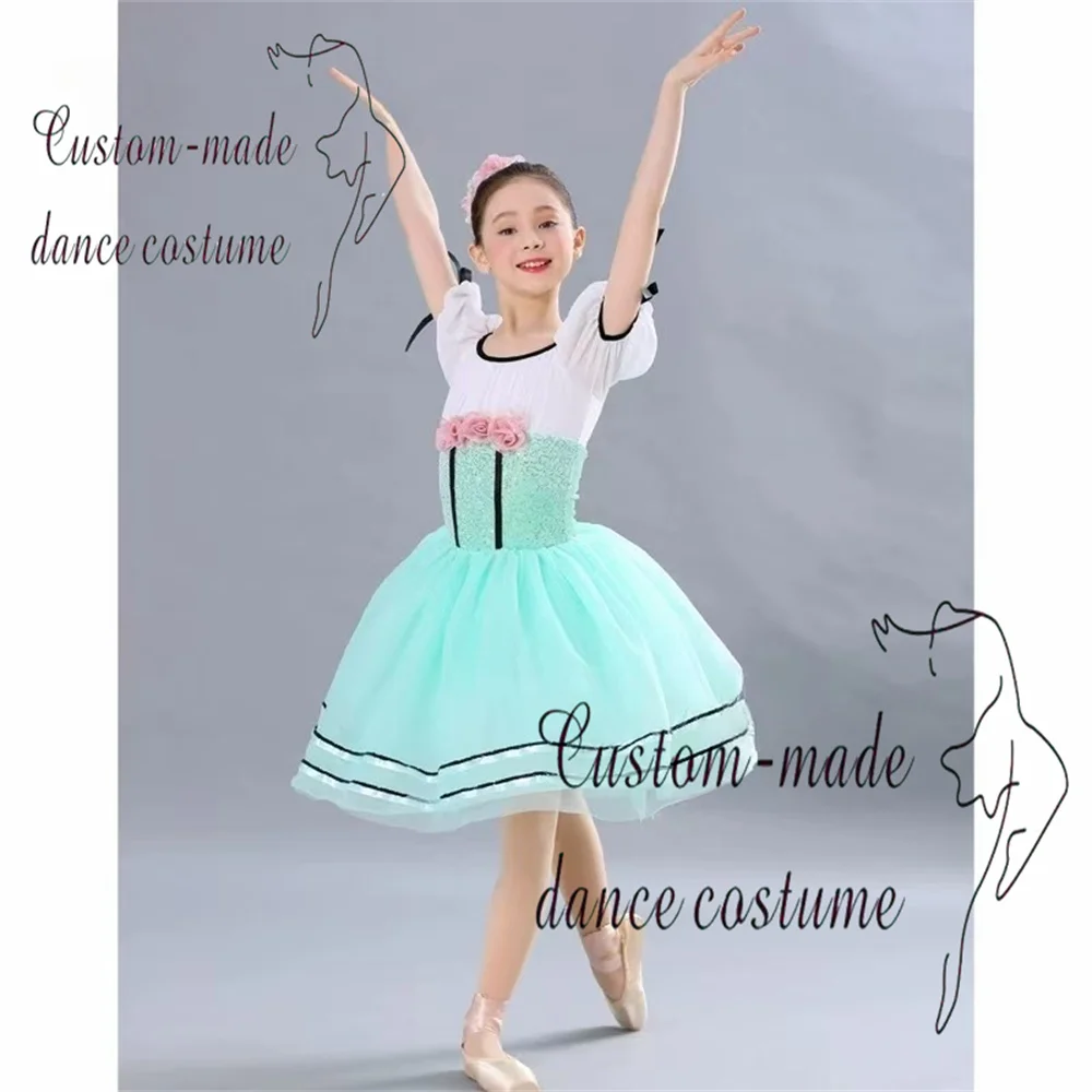 Dziecięca spódniczka tiulowa z cekinami dla dziewczynek, kostium baletowy, tutu, strój na występy sceniczne