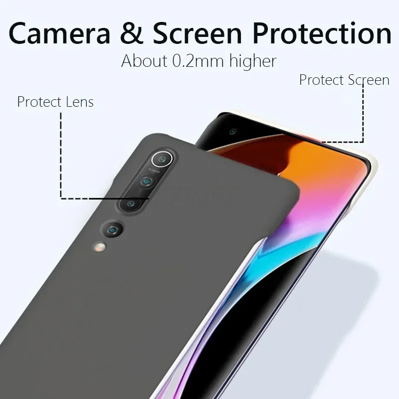 Custodia rigida con cover posteriore opaca in pelle sottile senza cornice per Xiaomi Mi 10 Pro Mi10 Pro Mi9 Fundas Coque antiurto