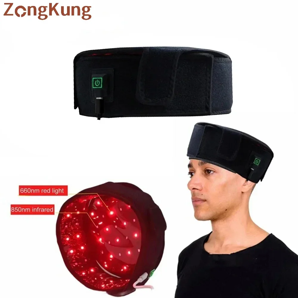 660 nm and 880 nm near infrared red light therapy devices to repair hair damage Promote hair regrowth Prevent hair loss hat