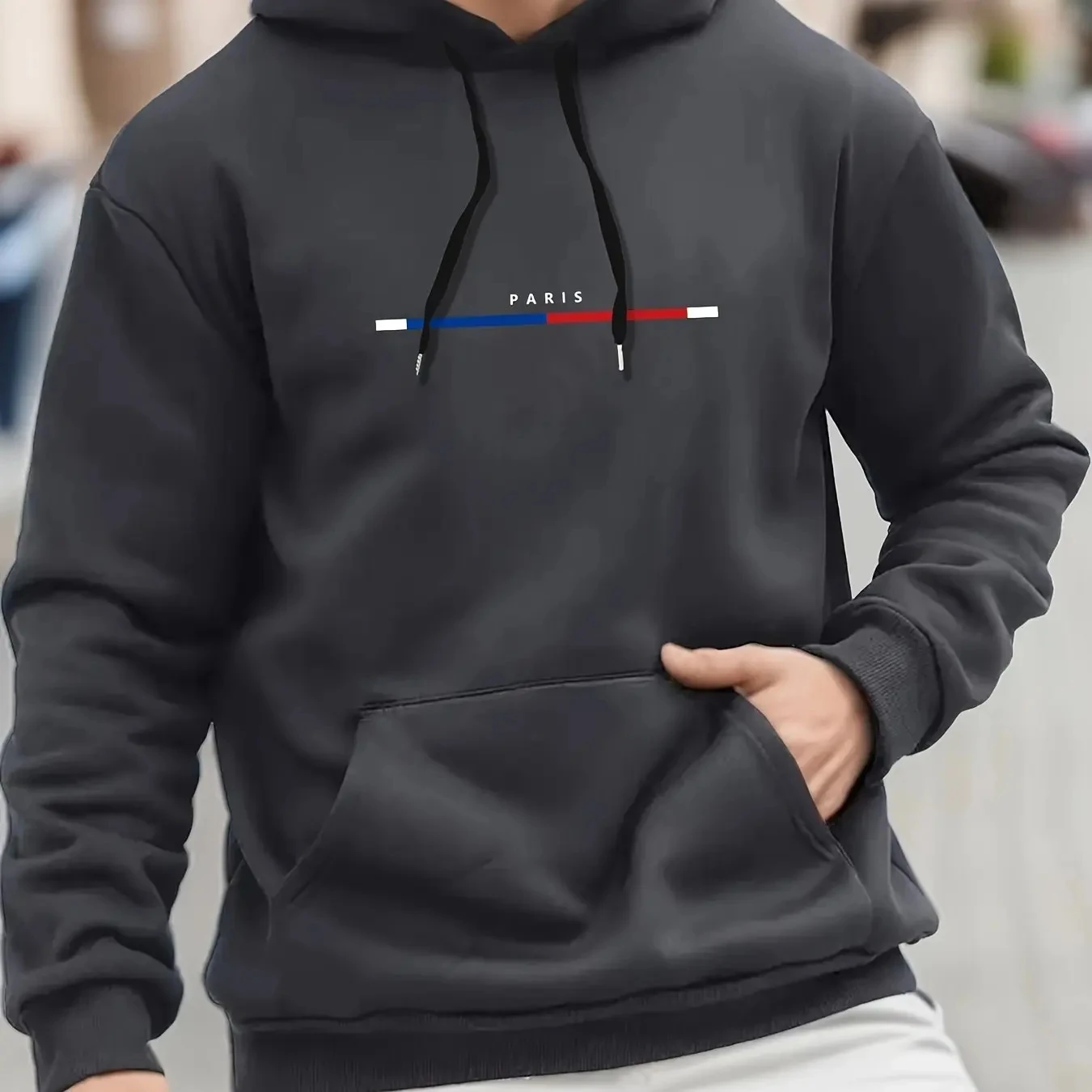 Suéter de manga larga con capucha de París para hombre, Otoño e Invierno