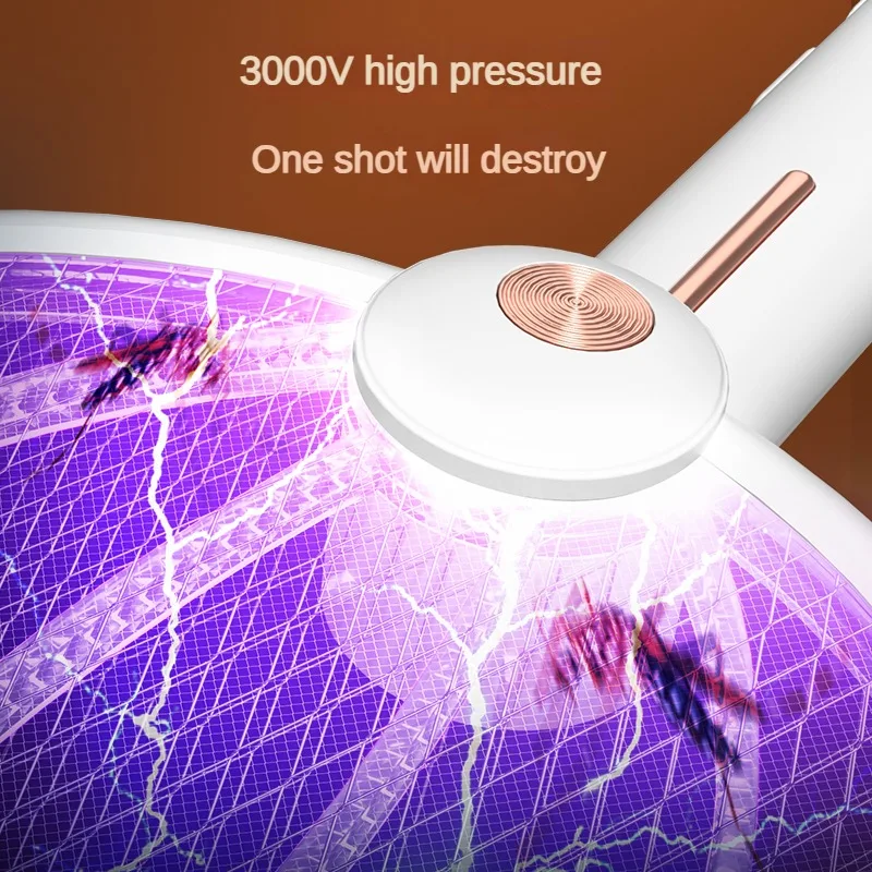 Dobrável assassino Mosquito elétrico Zapper, Melhorar, 1200mAh, USB, Anti Mosquito assassino