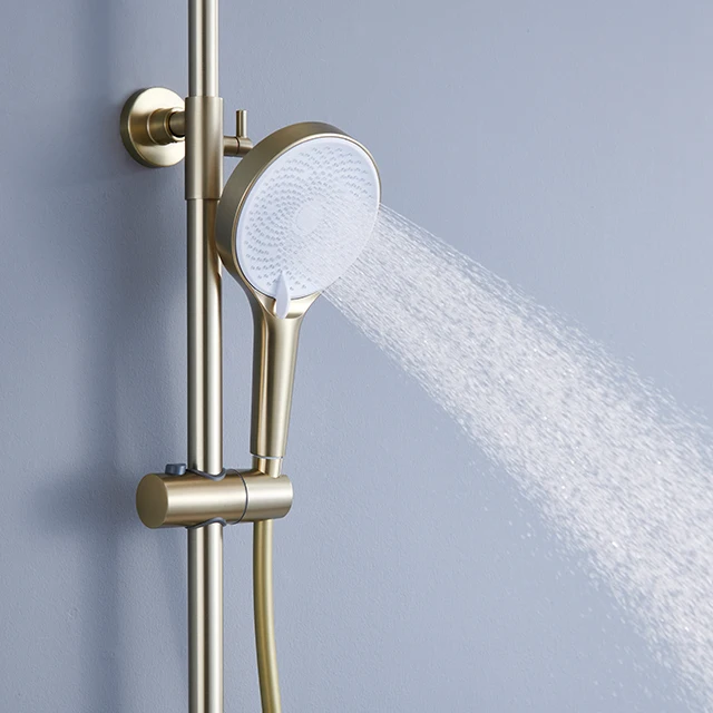 ระบบฝักบัวสแตนเลสดีไซน์ทันสมัย ชุดฝักบัวน้ำร้อนน้ำเย็นสำหรับห้องน้ำ
