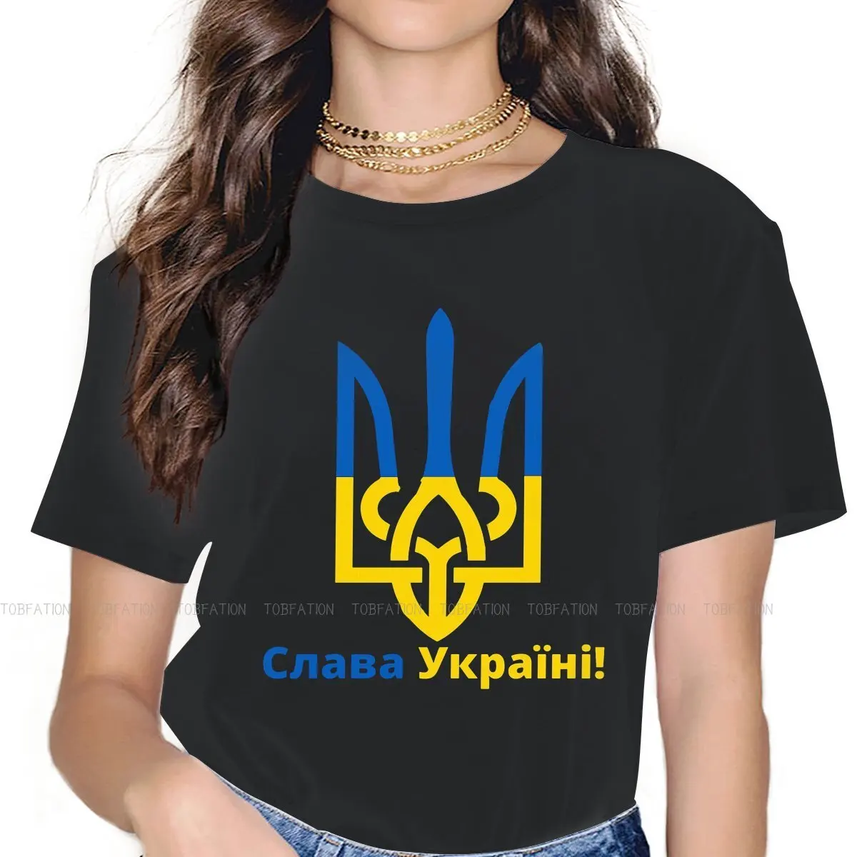 Ukraine Symbol Women Shirts Korean StyleT-shirt Goth Vintage Female Top