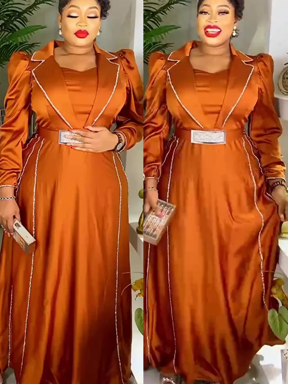 Plus Size African Elegant Party Dresses for Women 2024 New Fashion Satin Maxi Long Dress Kaftan Muslim Gown Ladies Clothing