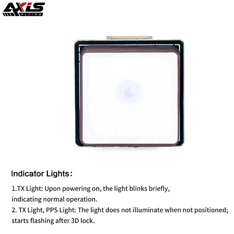 AxisFlying M10 GPS Module, QMC5883 Compass, UBLOX M10050-KB, NMEA/UBX Protocol, 5V 20x20mm for RC Airplane FPV Long Range