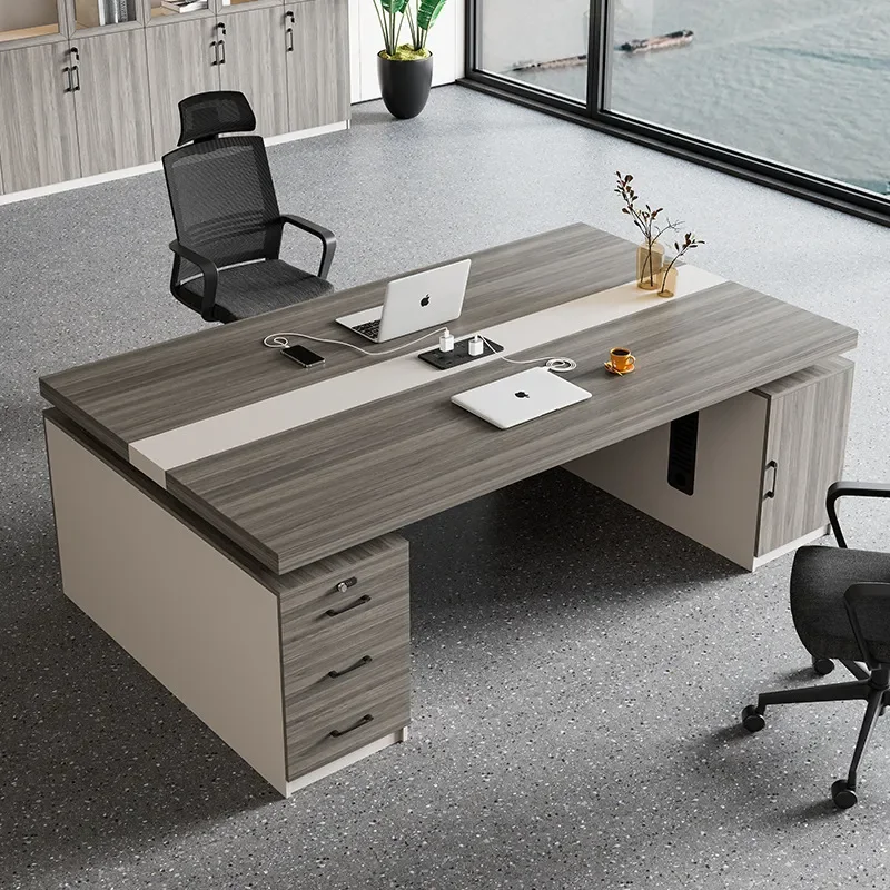 for Simple Modern Boss Office Desk and Chair Double Face to Face Manager Room Combination Two Person Financial Computer Desk