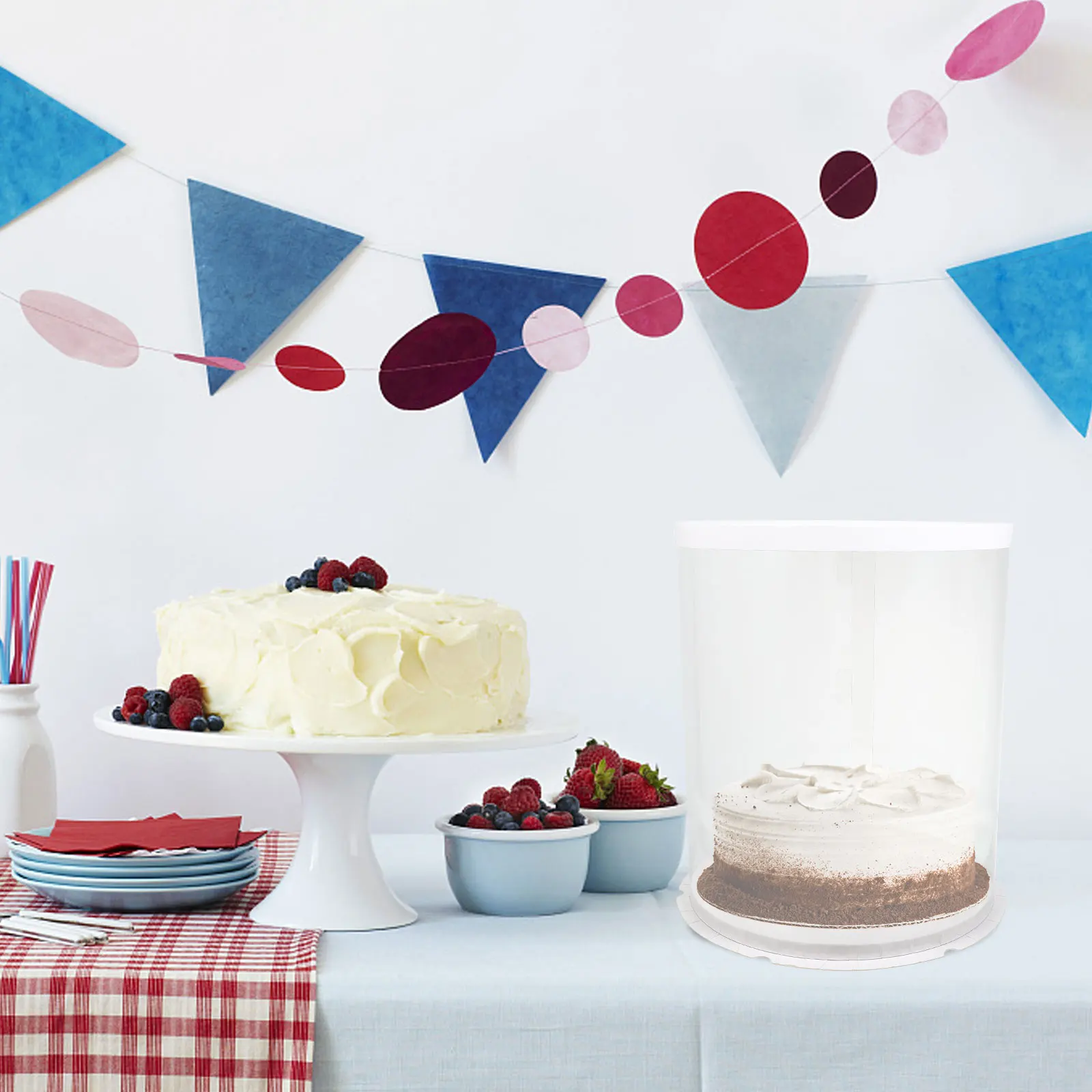 

Transparent Cake Box Food Container Paper Pcv Dessert Packing Holder Lightweight Portable Storage Use Strong Bakeries