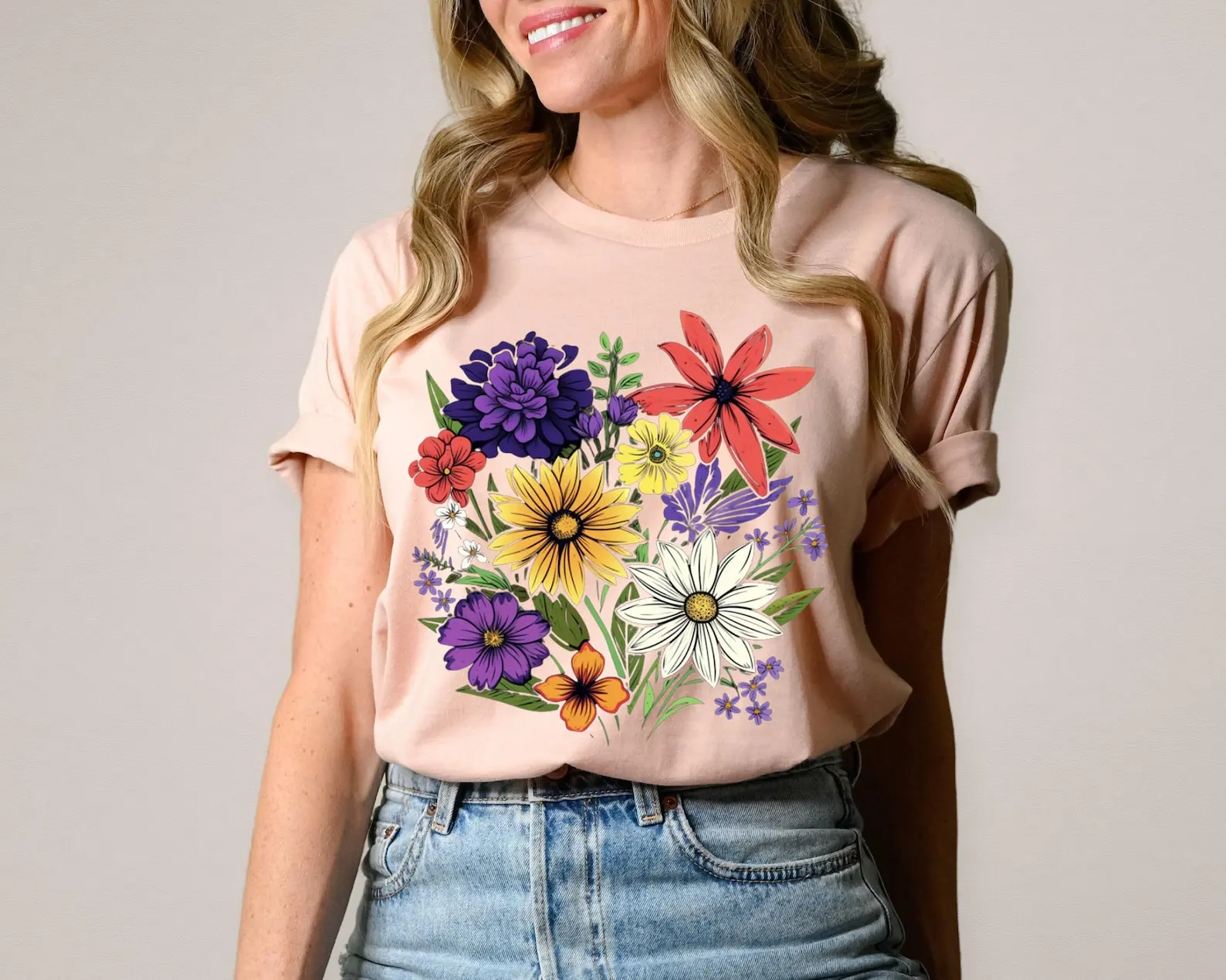 

Wildflower Tshirt Flowers Shirt Floral Gift for Women Ladies Shirts Nature Lover