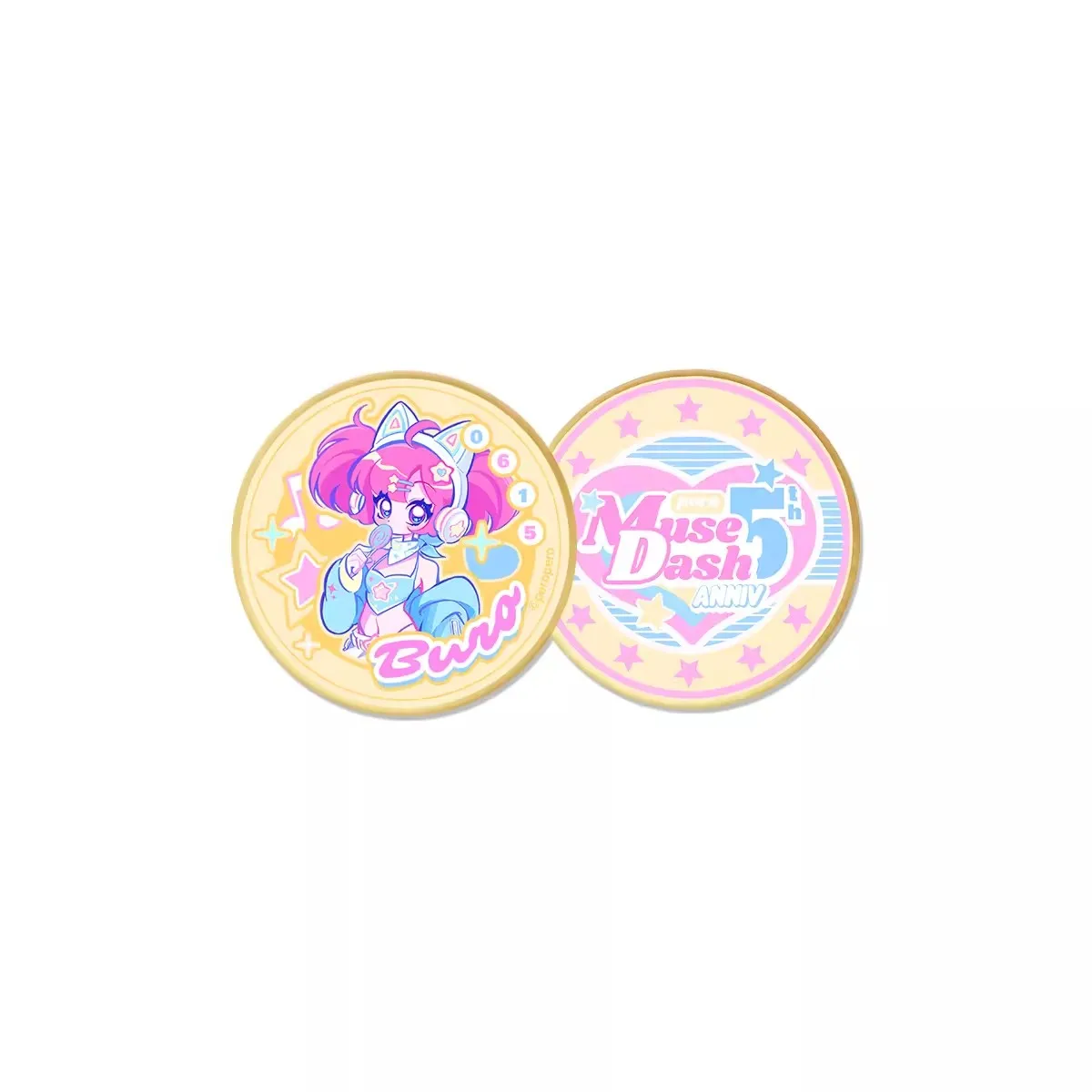 Official Game Muse Dash Buro Rin Marija 5th Anniv Metal Commemorative Coin Collection Cosplay Original Friend Kids Gift