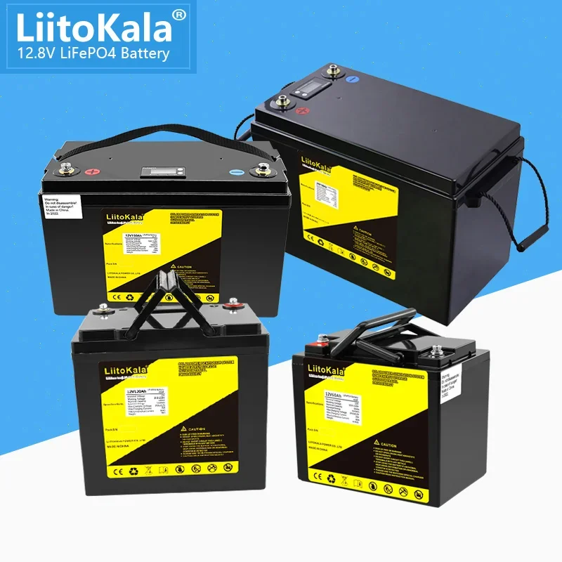 LiitoKala 12V 300Ah 200Ah LiFePO4 Battery 100Ah 120Ah 150Ah Campers Waterproof Golf Cart  Off-Road Off-grid Solar energy