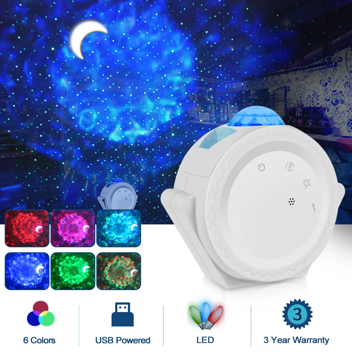 

USB LED Star Projector Smart Galaxy Light Projector Star Galaxy Light 360 Degree Rotating Night Light Christmas Children's Gift