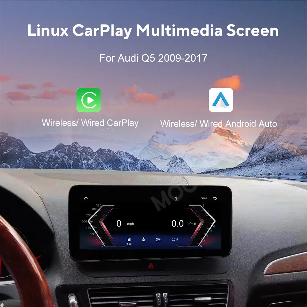 10.25/12.3 Inch Car Radio Linux System For Audi Q5 2009-2017 Multimedia Player Android Auto Carplay GPS Stereo HD Touch Screen