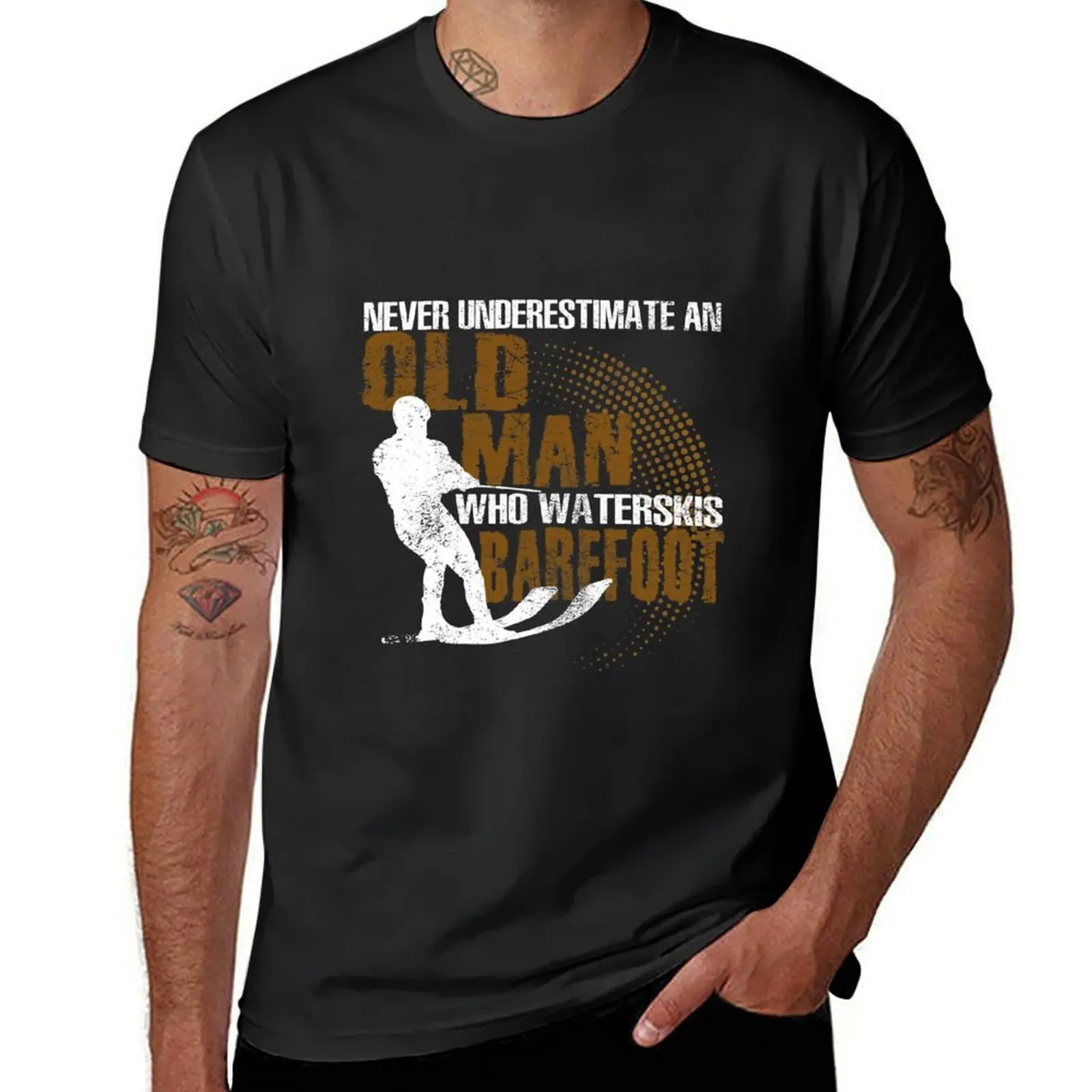 An Old Man Who Waterskis Barefoot T-Shirt boys animal print oversized men clothes