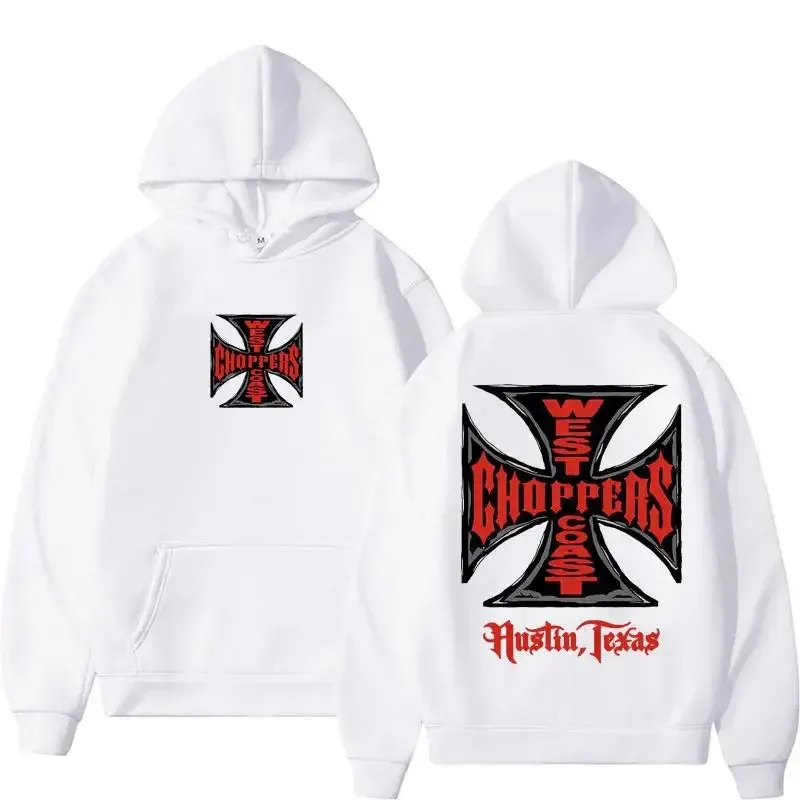 

West Coast Helicopter Iron Cross Graphic Hoodie Men and Women Hip Hop Gothic Harajuku Streetwear Fall/Winter Print Hoodie Top