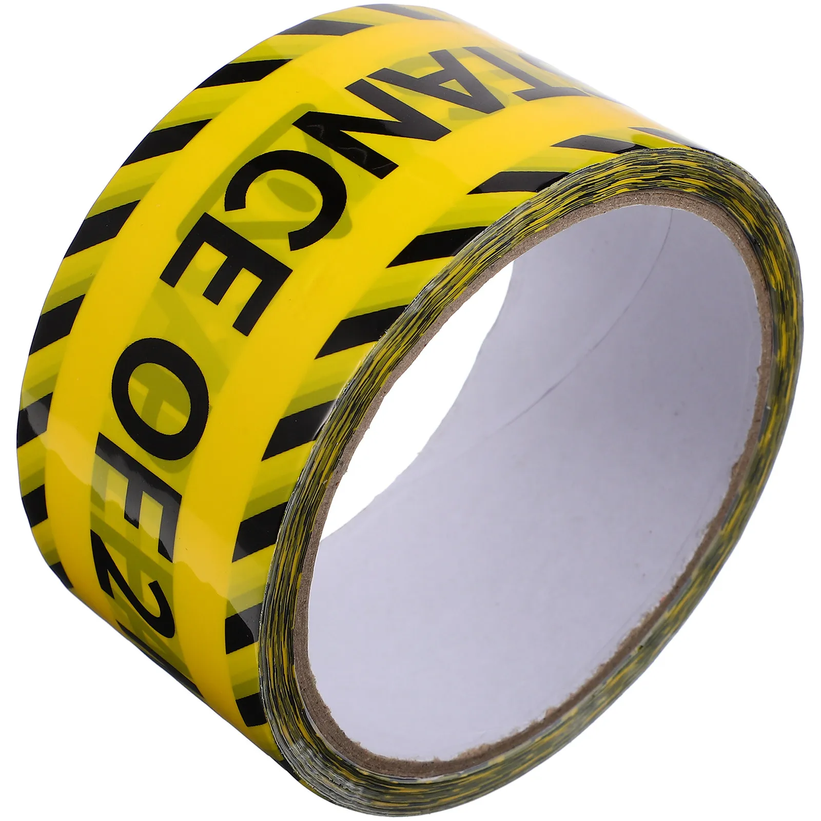 

1 рулон предупреждающей ленты с клейкой основой, желтый фон с черными надписями, устойчивый к погодным условиям, сверхпрочный, для использования на открытом воздухе