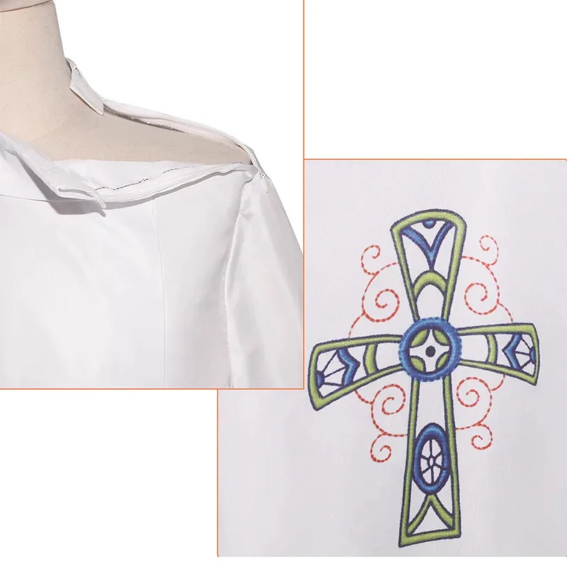 

CyWhite Priest, униформа для косплея, халат, одежда священника, сакральный костюм, маскировка для взрослых и мужчин, фантазия, мужская одежда для ролевых игр