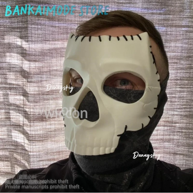 فروي جيراي كي كوس نداء اللعبة Dutyy زي ثلاثية الأبعاد حمض البوليلاكتيك الجمجمة شبح قناع الرعب هالوين حفلة عيد الميلاد كوسبف