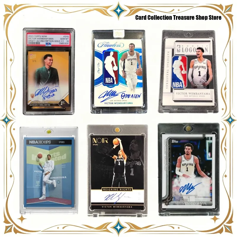 Tarjetas Coleccionables de Baloncesto NBA Hechas a Mano, Réplica de Victor Wembanyama Kaboom NOIR, para Aficionados al Baloncesto, Regalo
