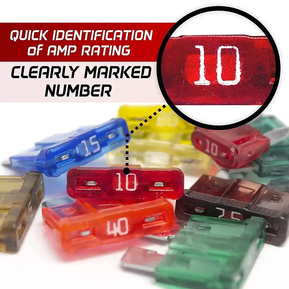10-100pcs Medium Standard Blade Fuse Insert Kit 2A-40A Automotive Medium Fuses for Car/RV/Truck/SUV/Motorcycle/Boat