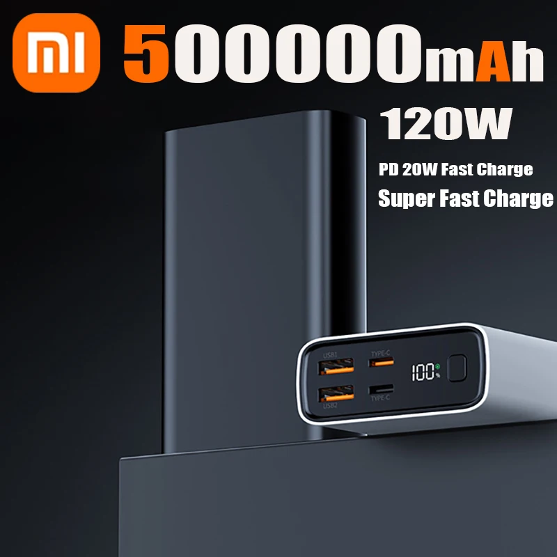 

Xiaomi 120W 50000mAh Mini PowerBank Portable Super Fast Charger External Battery PoverBank High Capacity For iPhone Samsung